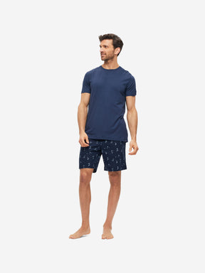 Men's Lounge Shorts Nelson 91 Cotton Batiste Navy