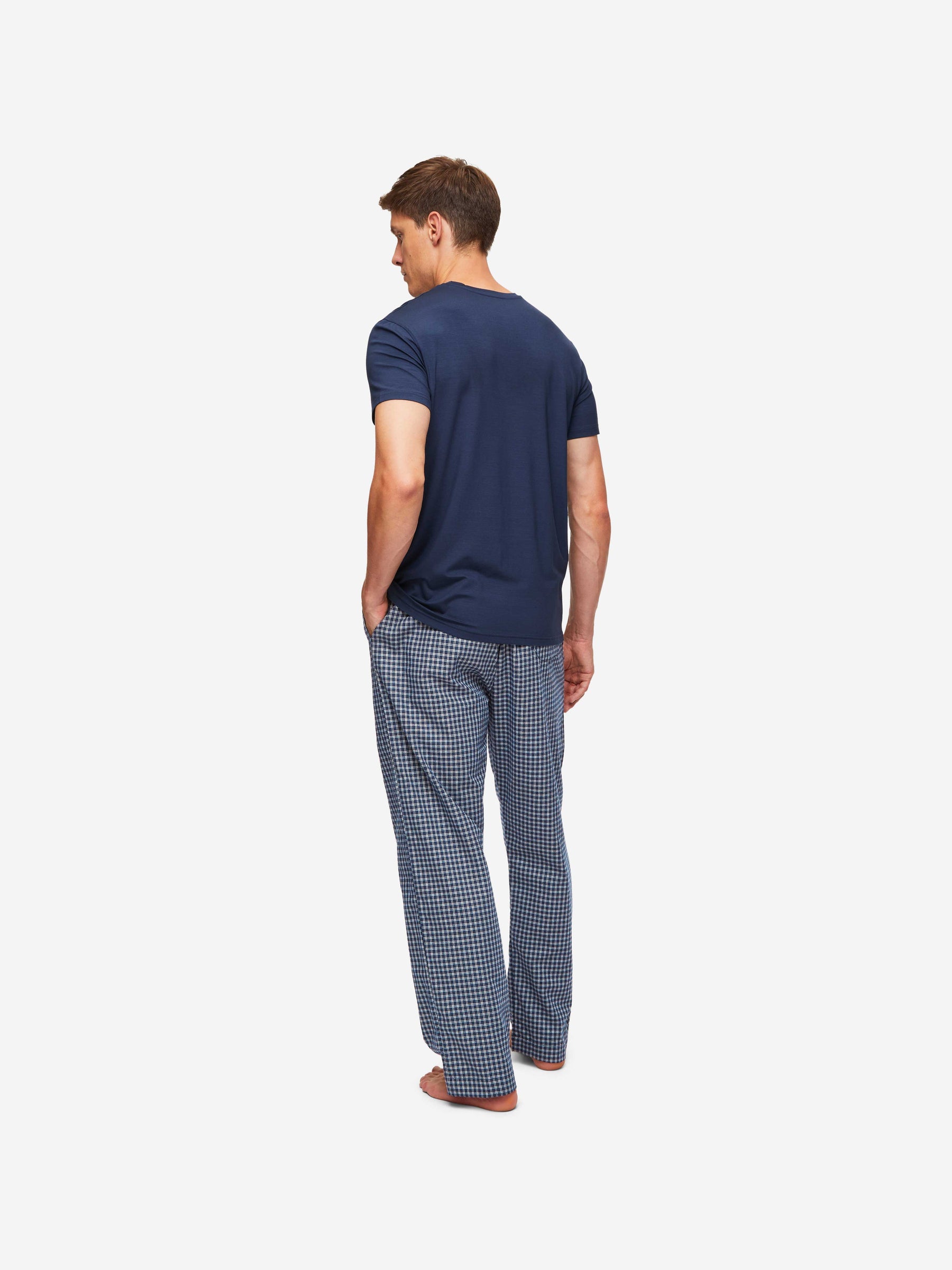 Men's Lounge Trousers Braemar 32 Brushed Cotton Navy