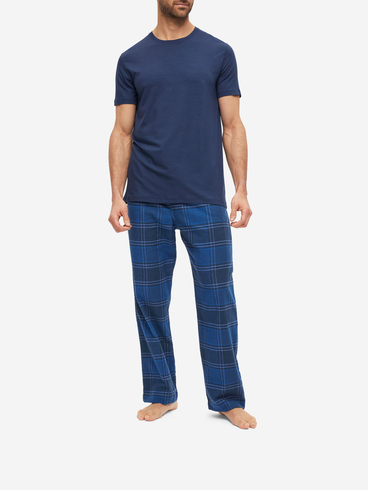 Men's Lounge Trousers Kelburn 27 Brushed Cotton Navy
