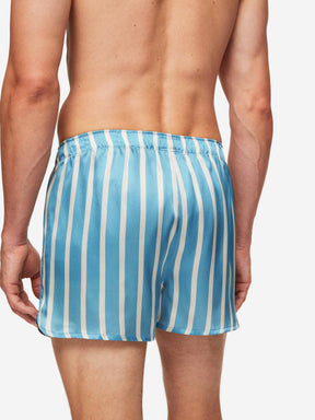 Men's Modern Fit Boxers Brindisi 88 Silk Satin Blue