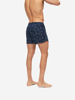 Men's Modern Fit Boxers Nelson 91 Cotton Batiste Navy