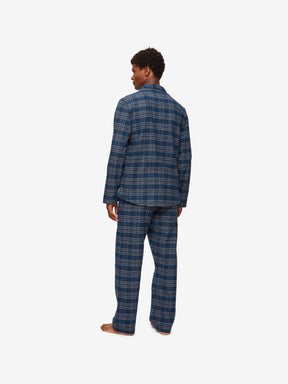Men's Modern Fit Pyjamas Kelburn 30 Brushed Cotton Navy