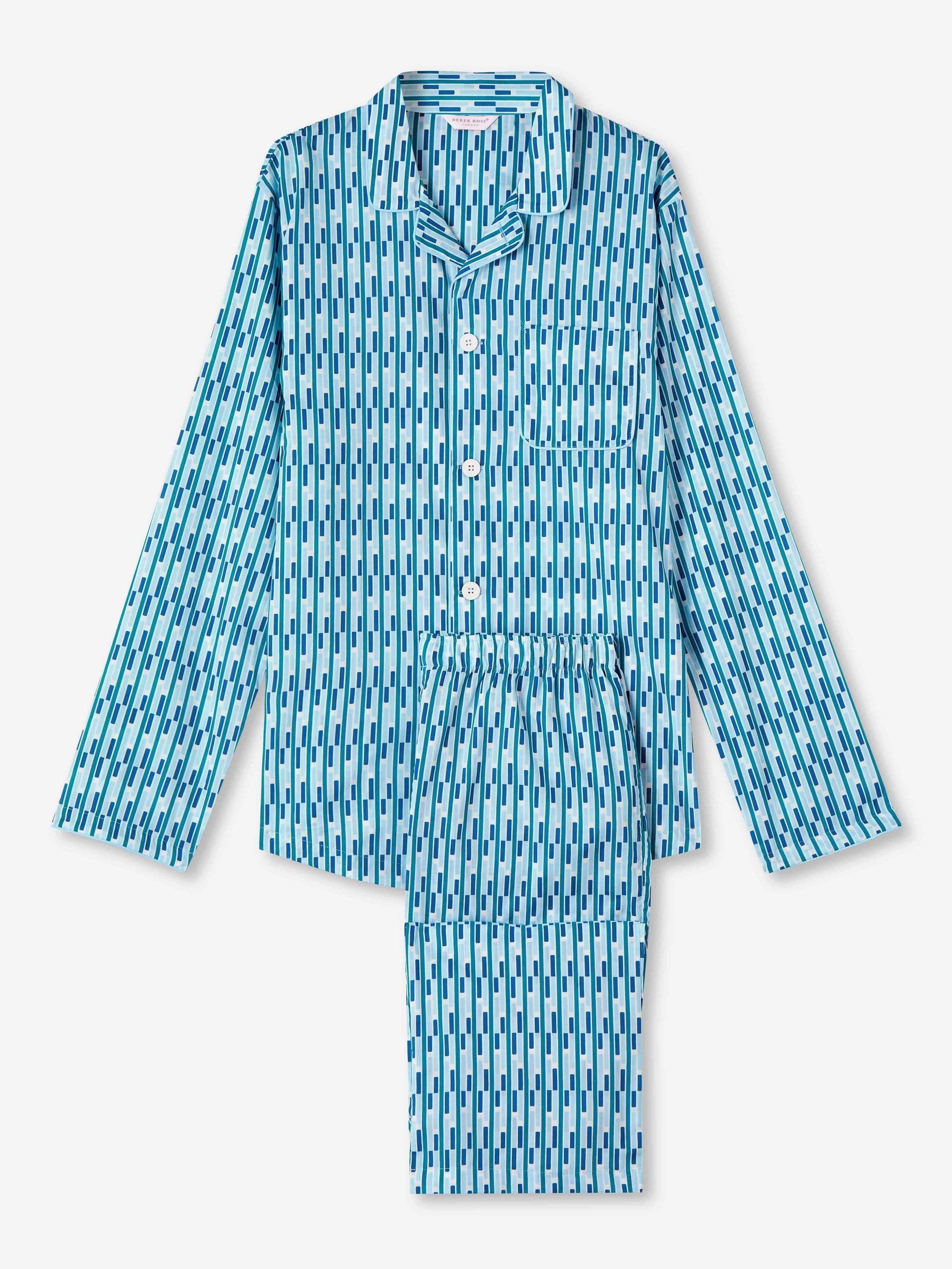 Men's Modern Fit Pyjamas Ledbury 53 Cotton Batiste Multi