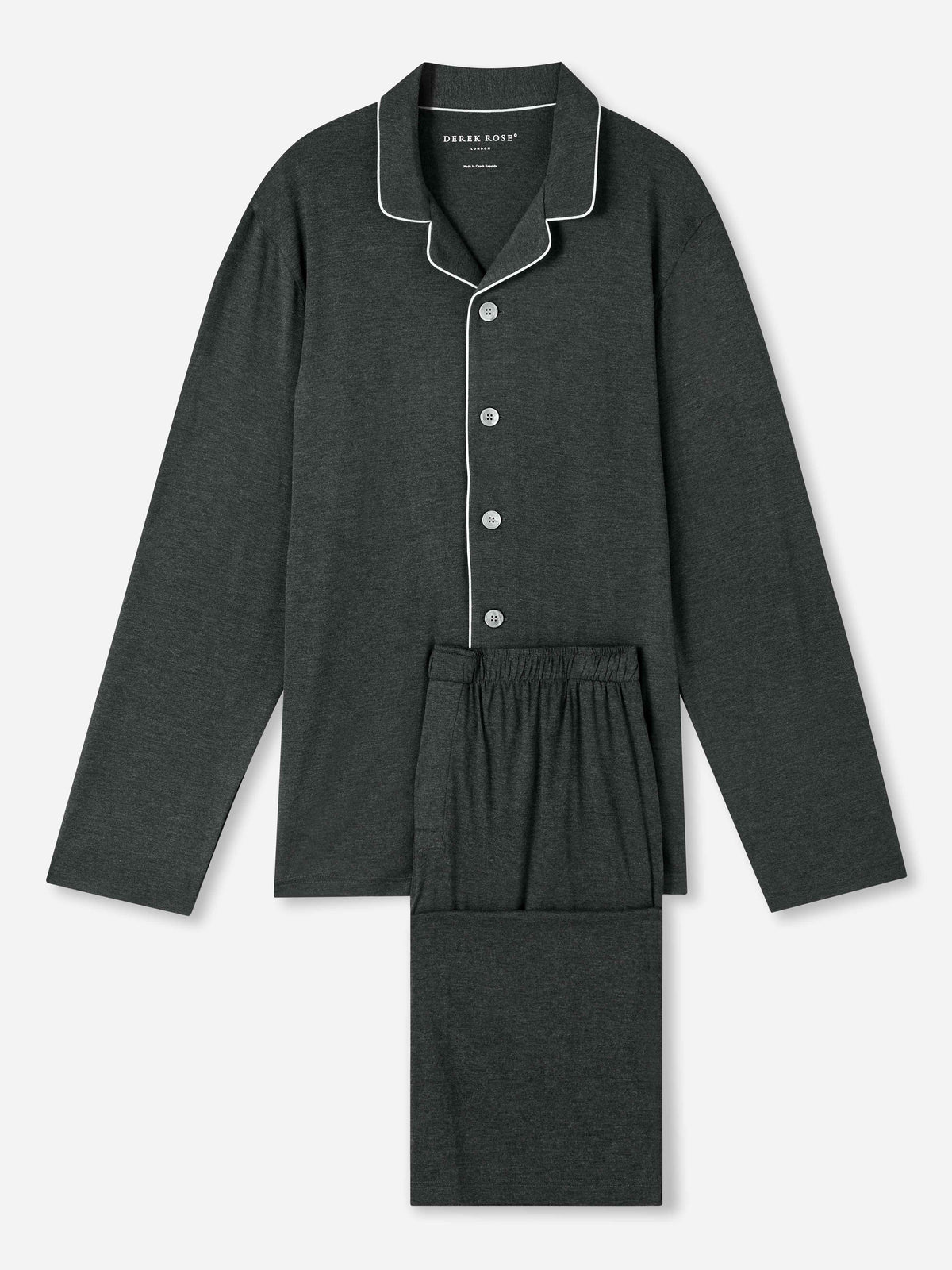 Marlowe Micro Modal Stretch Anthracite Men's Modern Fit Pyjamas | Derek ...