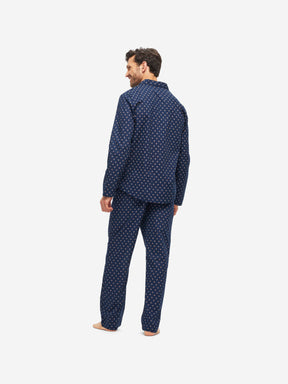 Men's Modern Fit Pyjamas Nelson 90 Cotton Batiste Navy