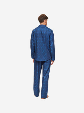 Men's Modern Fit Pyjamas Paris 24 Cotton Jacquard Navy