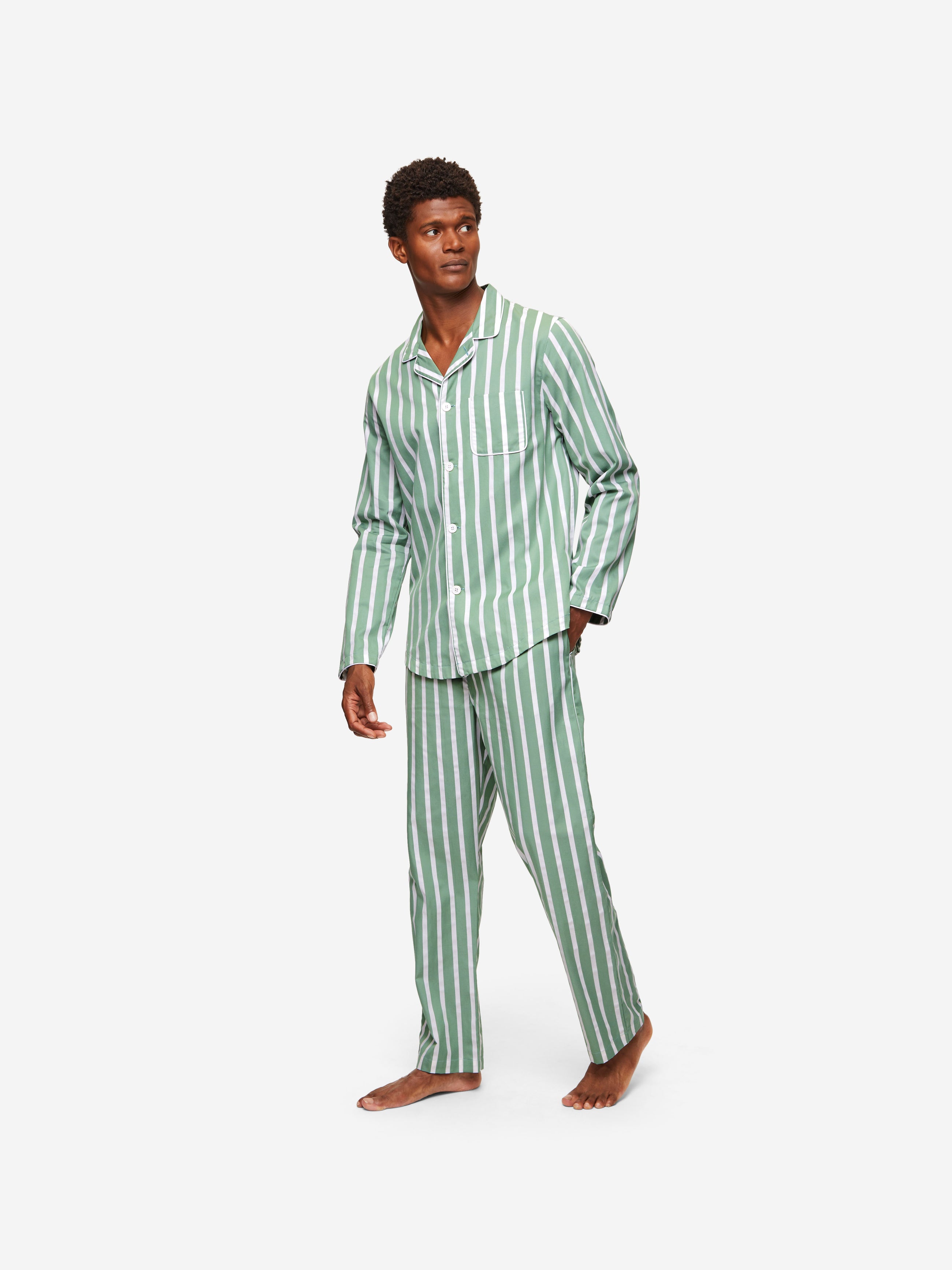 Men's Modern Fit Pyjamas Royal 219 Cotton Green