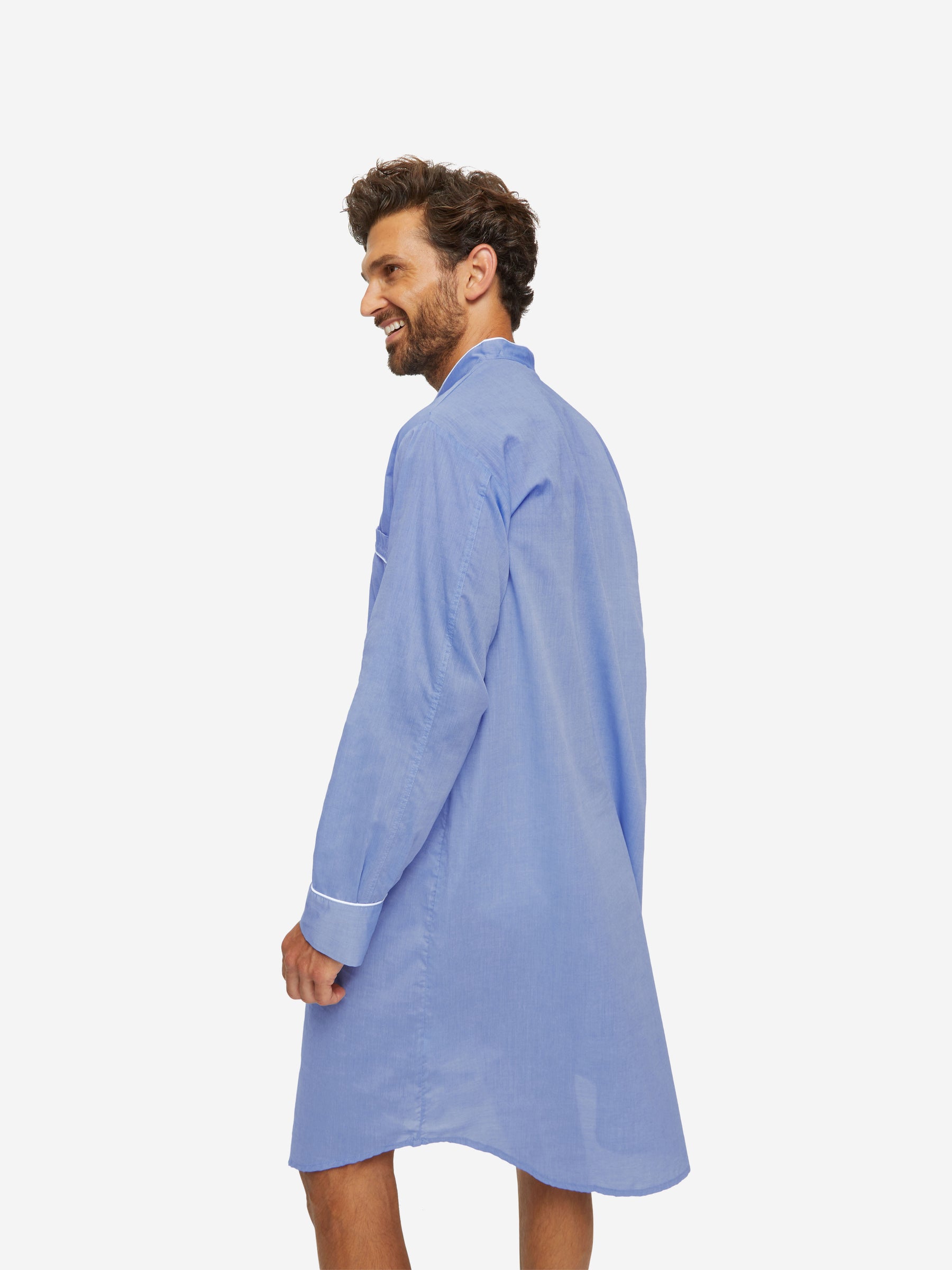 Men's Nightshirt Amalfi Cotton Batiste Blue
