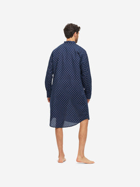Men's Nightshirt Nelson 90 Cotton Batiste Navy