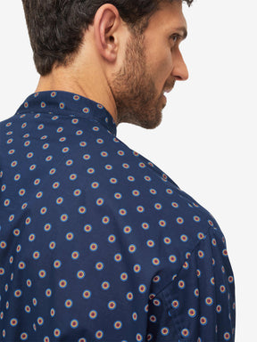 Men's Nightshirt Nelson 90 Cotton Batiste Navy