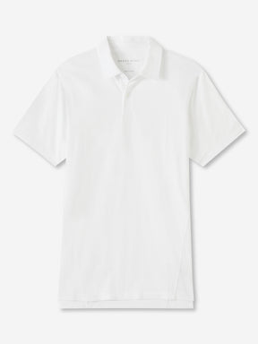 Men's Polo Shirt Ramsay Pique Cotton Tencel White