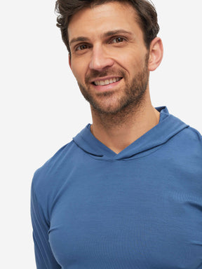 Men's Pullover Hoodie Basel Micro Modal Stretch Storm Blue