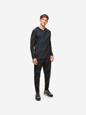 Men's Pullover Hoodie London 8 Micro Modal Navy