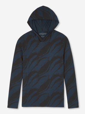 Men's Pullover Hoodie London 8 Micro Modal Navy