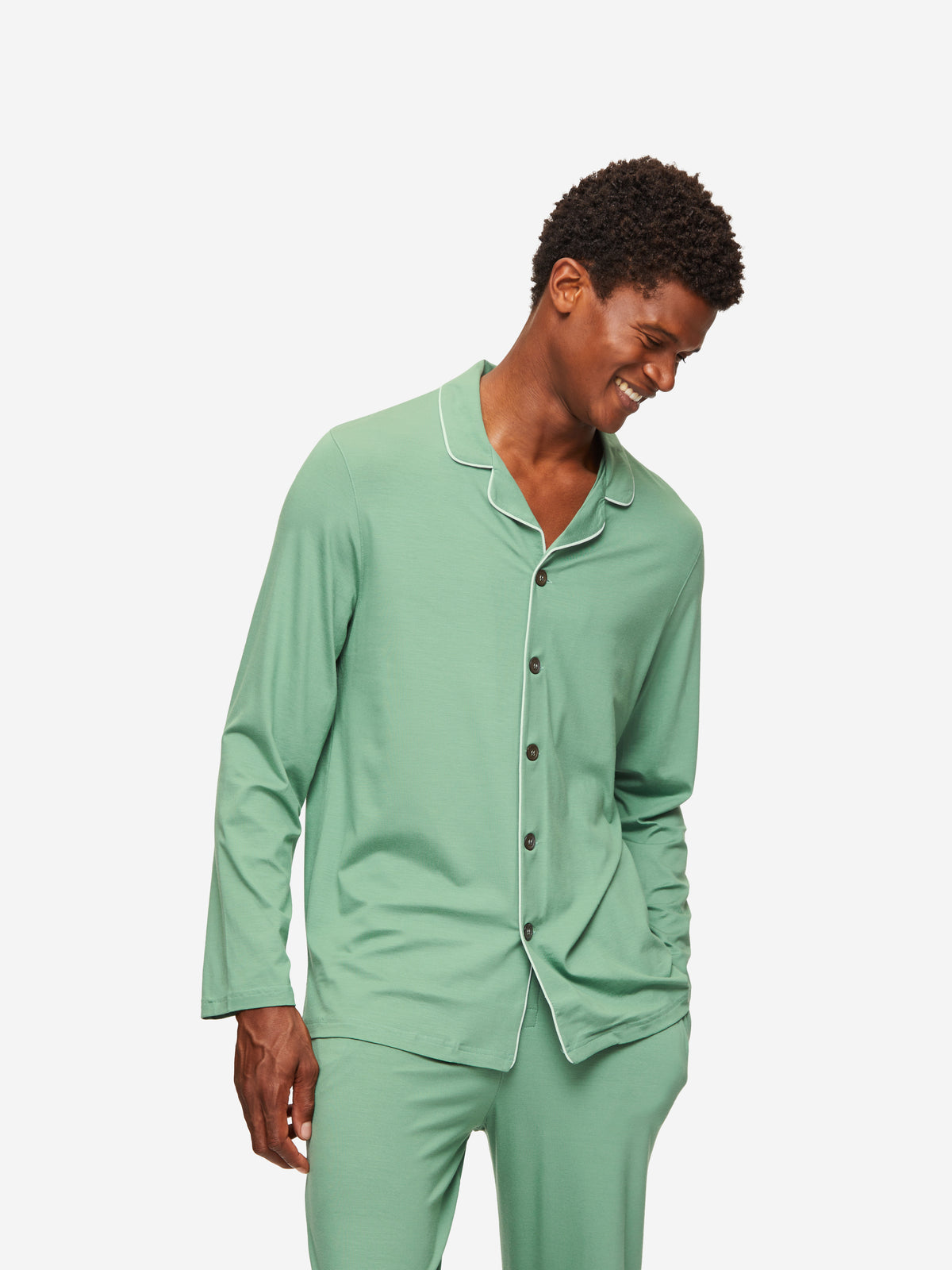 Men's Pyjamas Basel Micro Modal Stretch Sage Green