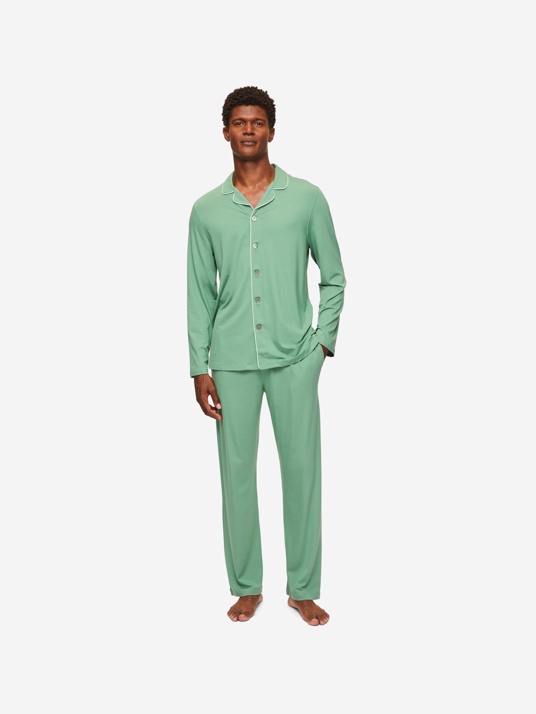 Men's Pyjamas Basel Micro Modal Stretch Sage Green