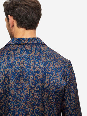 Men's Pyjamas Brindisi 80 Silk Satin Navy