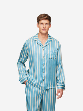 Men's Pyjamas Brindisi 88 Silk Satin Blue