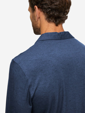 Men's Pyjamas London 9 Bird Print Micro Modal Navy
