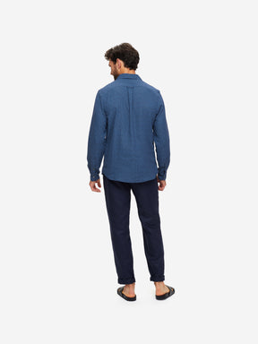 Men's Shirt Milan 16 Linen Navy