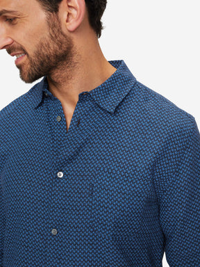 Men's Shirt Milan 16 Linen Navy