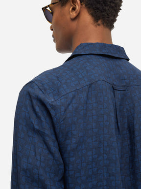 Men's Shirt Milan 17 Linen Navy