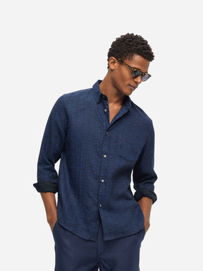 Men's Shirt Milan 17 Linen Navy