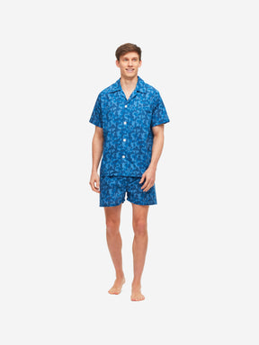 Men's Short Pyjamas Ledbury 55 Cotton Batiste Blue