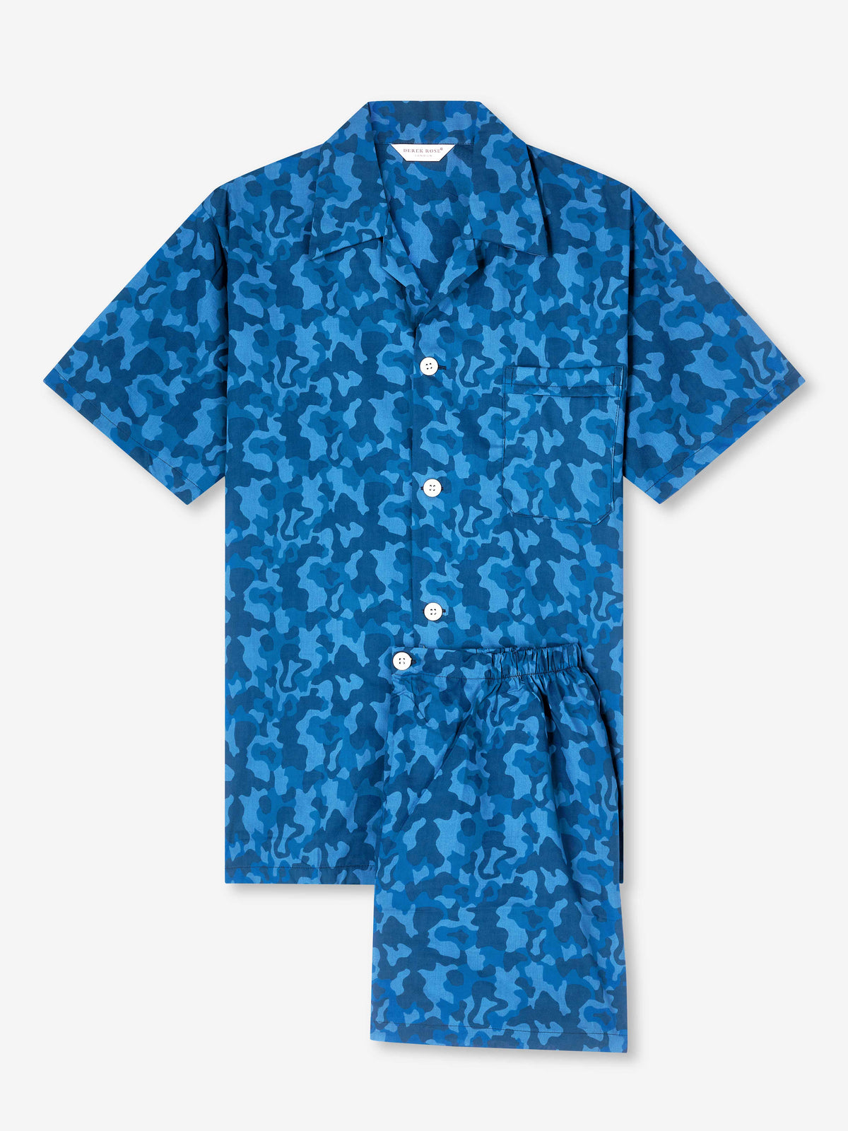 Men's Short Pyjamas Ledbury 55 Cotton Batiste Blue