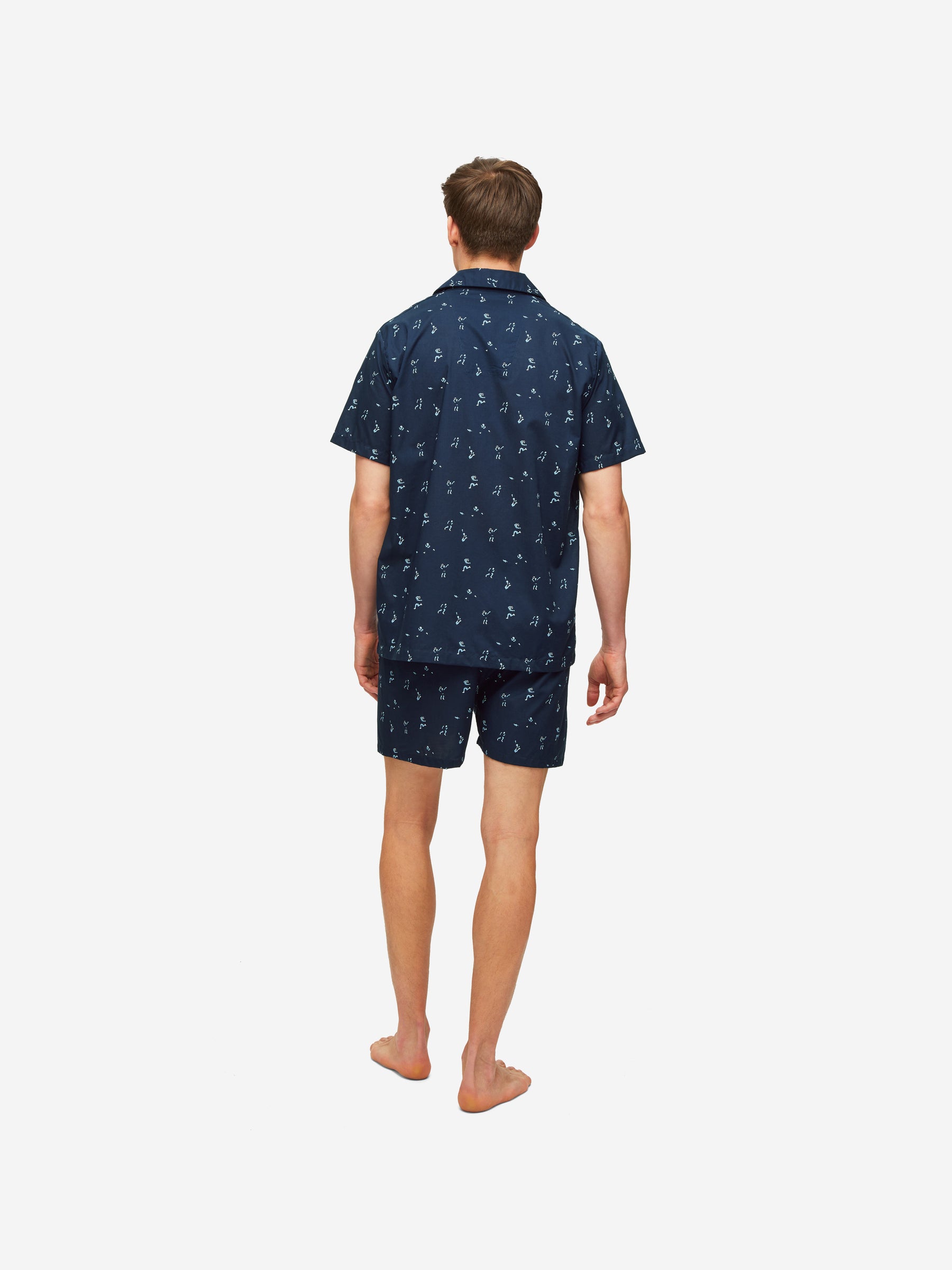 Men's Short Pyjamas Nelson 91 Cotton Batiste Navy