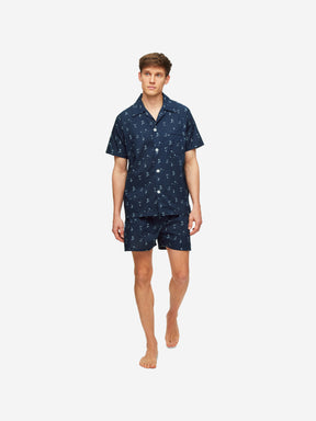 Men's Short Pyjamas Nelson 91 Cotton Batiste Navy