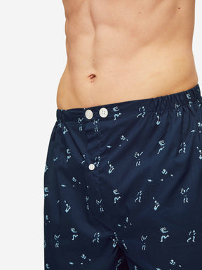 Men's Short Pyjamas Nelson 91 Cotton Batiste Navy