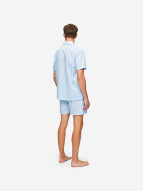 Men's Short Pyjamas Nelson 94 Cotton Batiste Blue