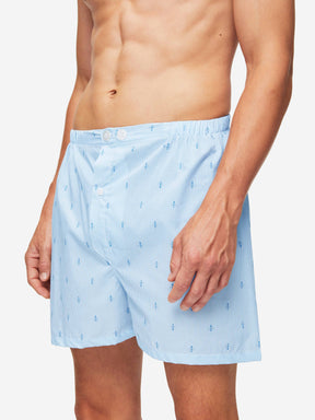 Men's Short Pyjamas Nelson 94 Cotton Batiste Blue