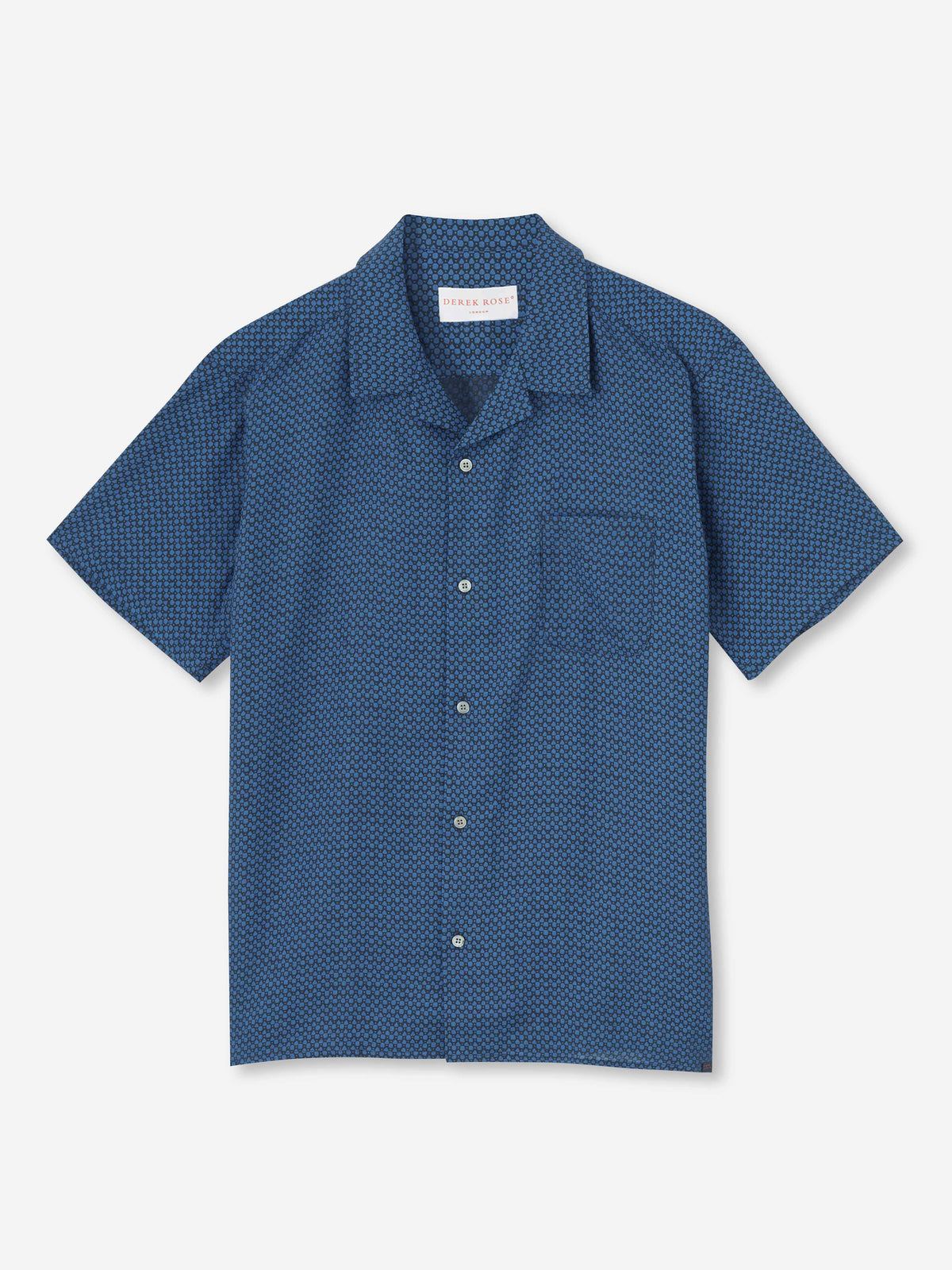 Men's Short Sleeve Shirt Milan 16 Linen Navy