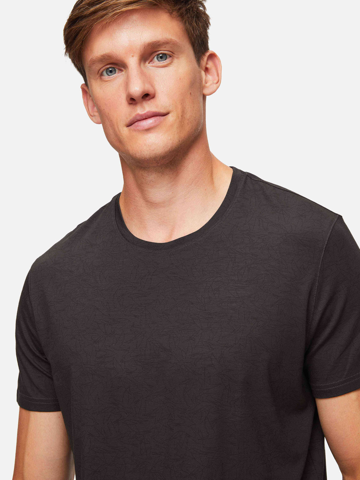 Men's T-Shirt London 9 Bird Print Micro Modal Black
