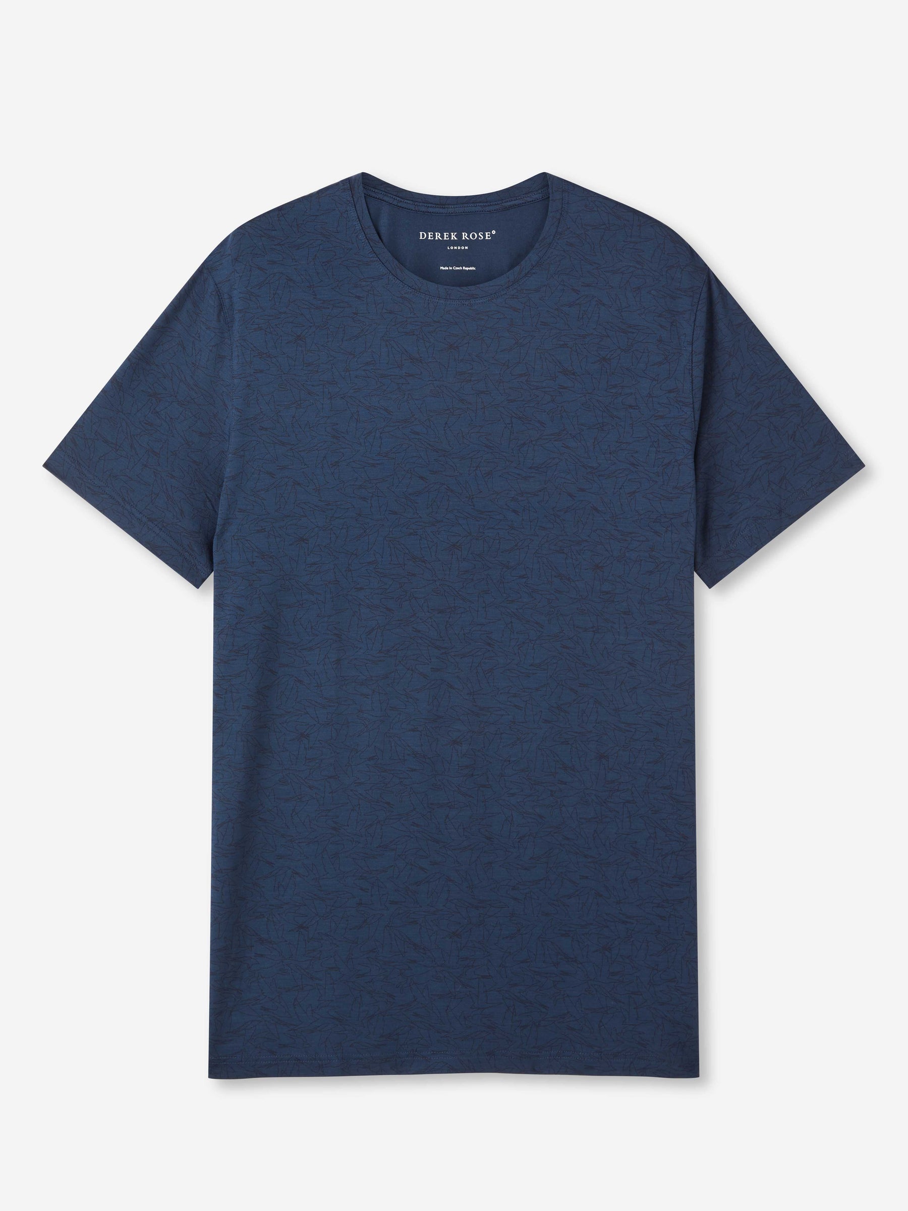 Men's T-Shirt London 9 Bird Print Micro Modal Navy