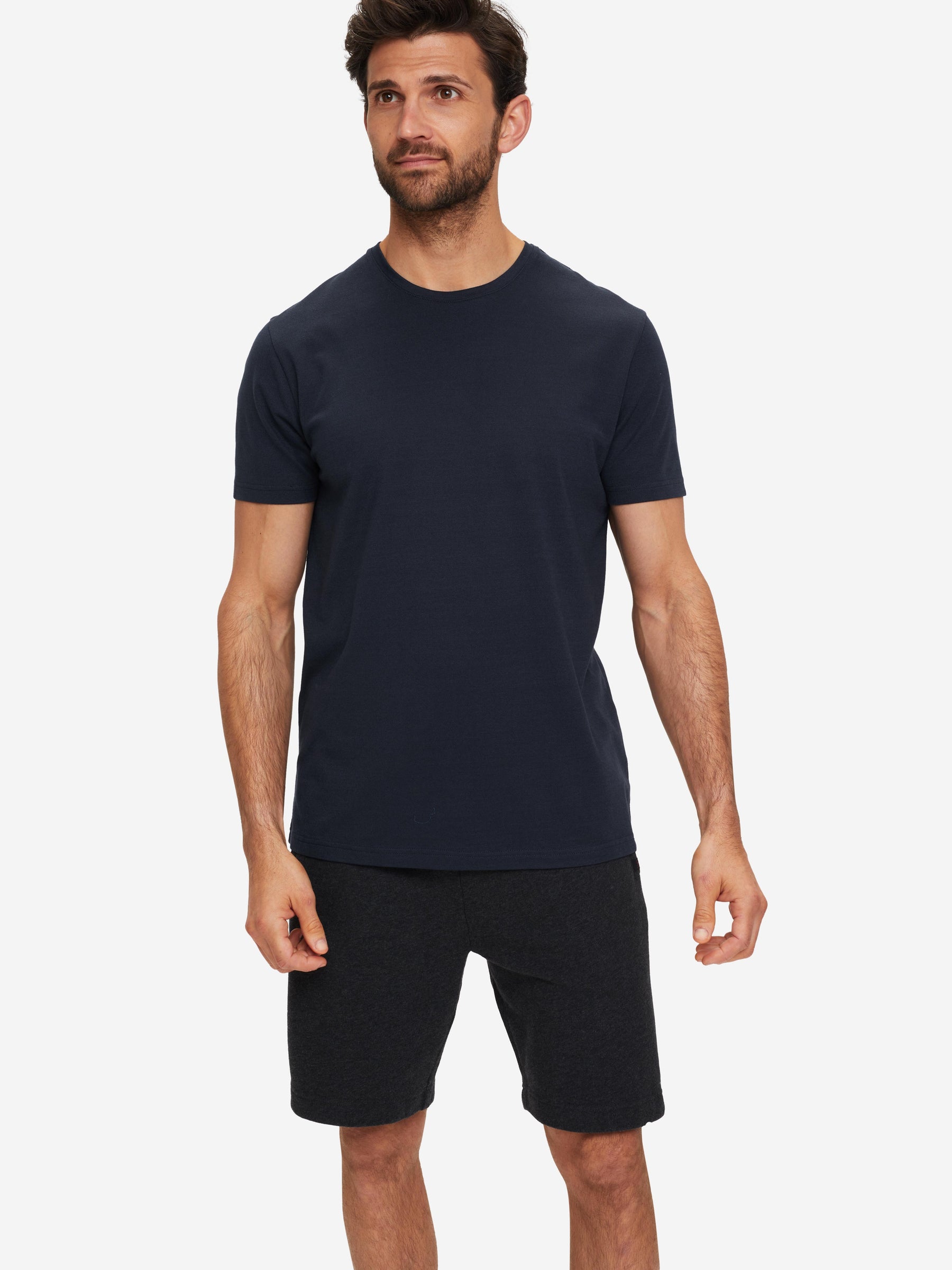 Men's T-Shirt Ramsay 2 Pique Cotton Tencel Navy