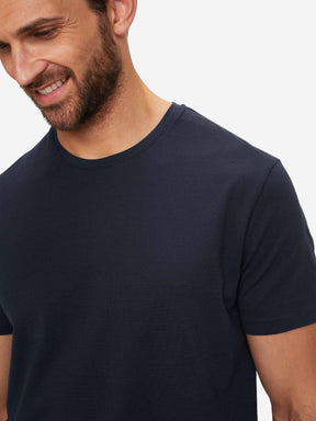 Men's T-Shirt Ramsay 2 Pique Cotton Tencel Navy