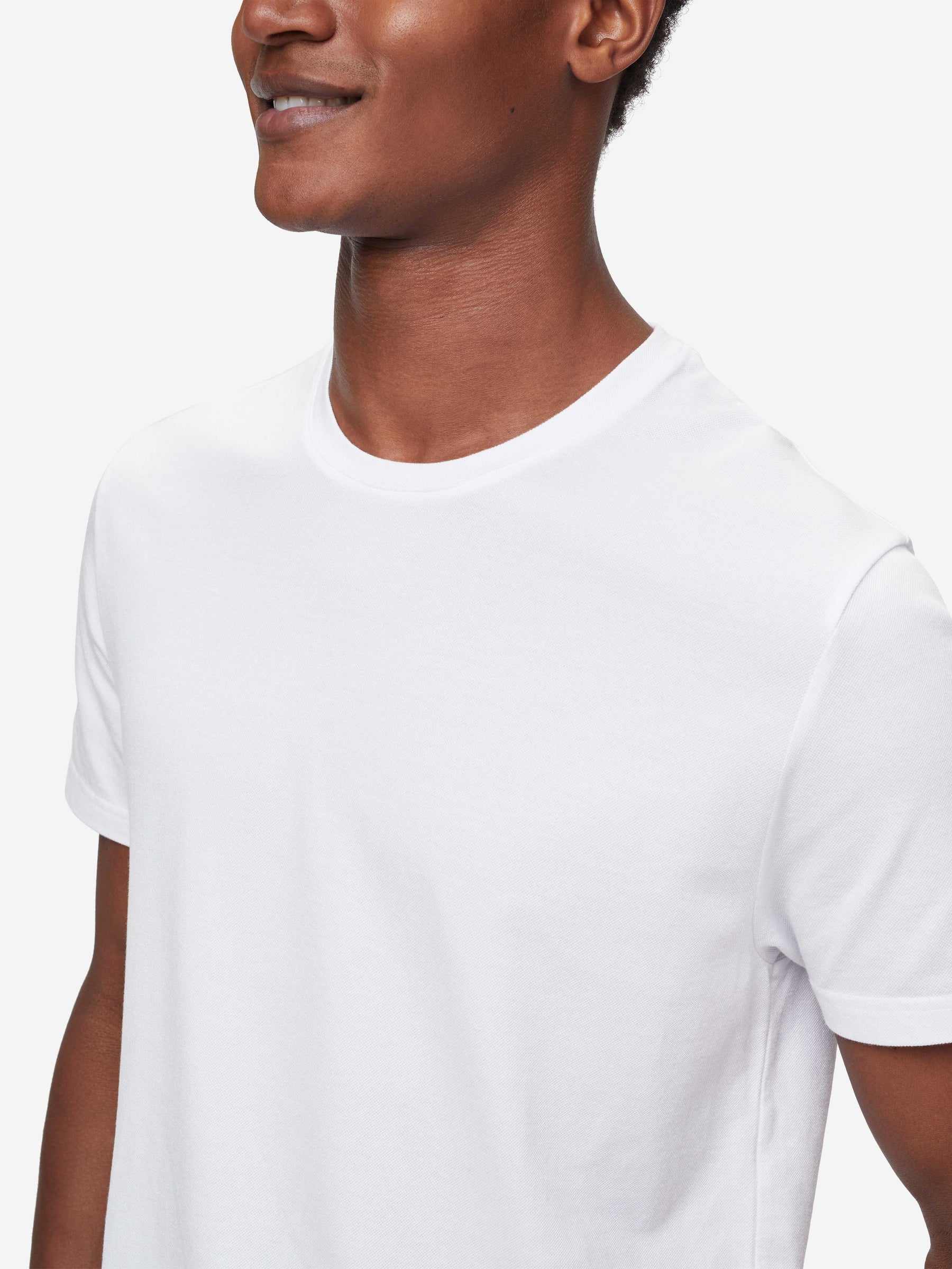 Men's T-Shirt Ramsay Pique Cotton Tencel White