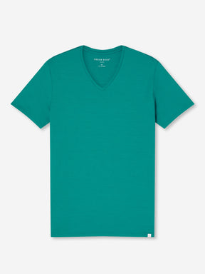 Men's V-Neck T-Shirt Basel Micro Modal Stretch Jungle Green