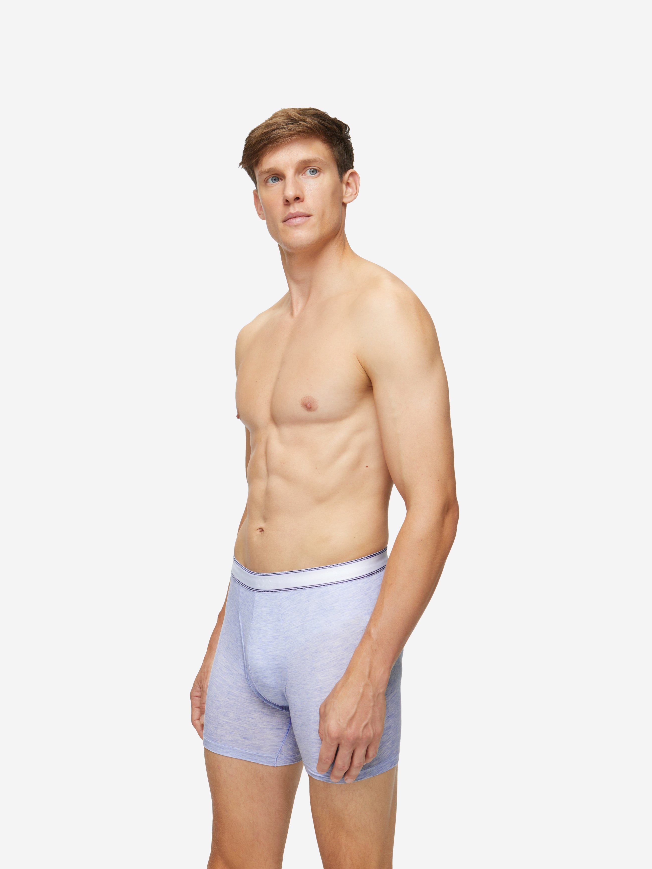 Men's Trunks Ethan Micro Modal Stretch Light Blue Marl