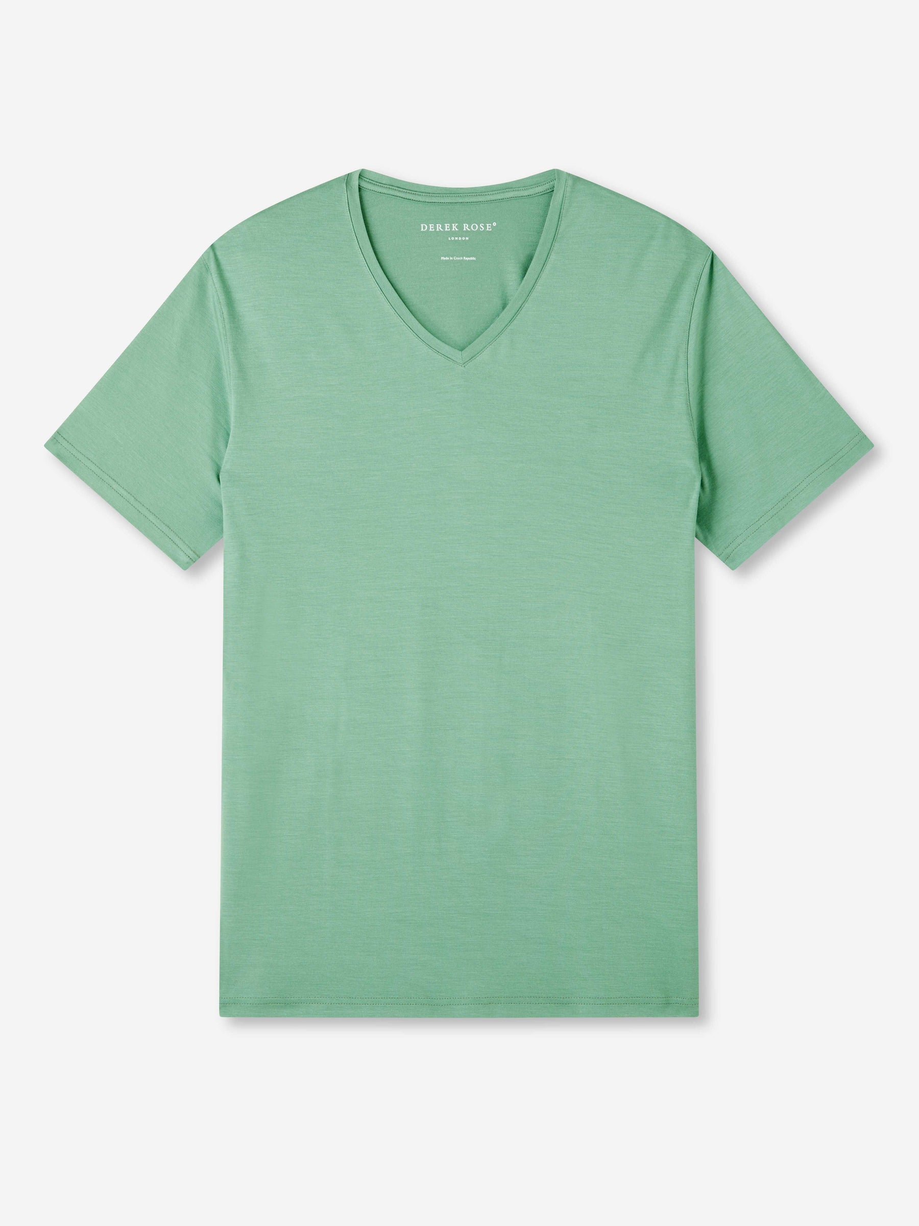 Men's V-Neck T-Shirt Basel Micro Modal Stretch Sage Green