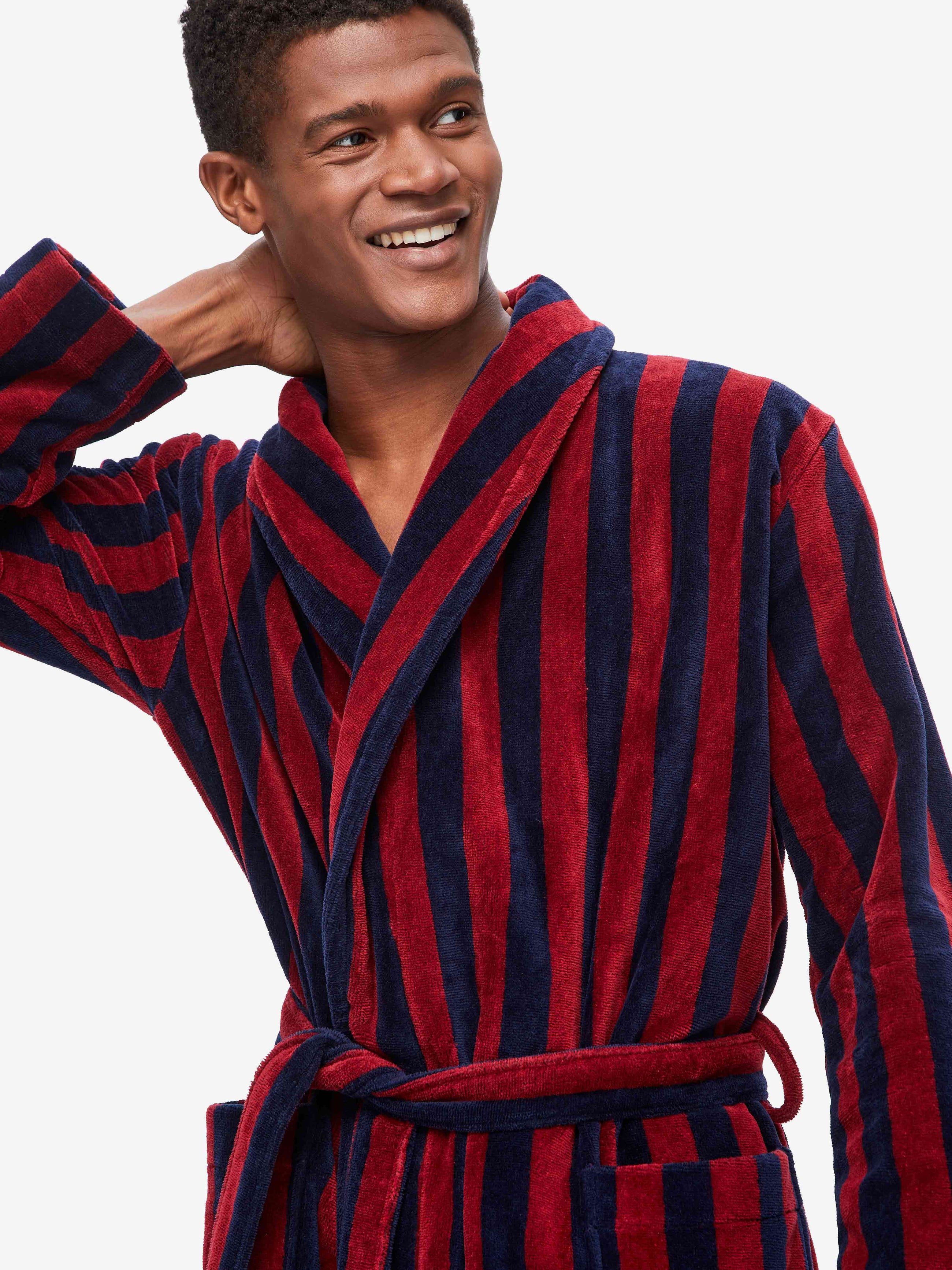 Luxury Men's Cotton Velour Bathrobes | Men's Towelling Robes | Derek Rose