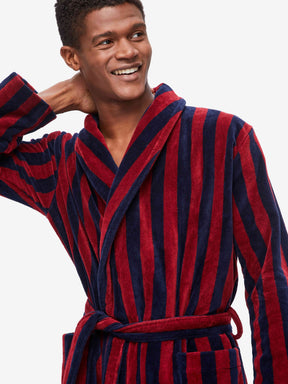 Men's Bathrobe Aston 32 Terry Cotton Red