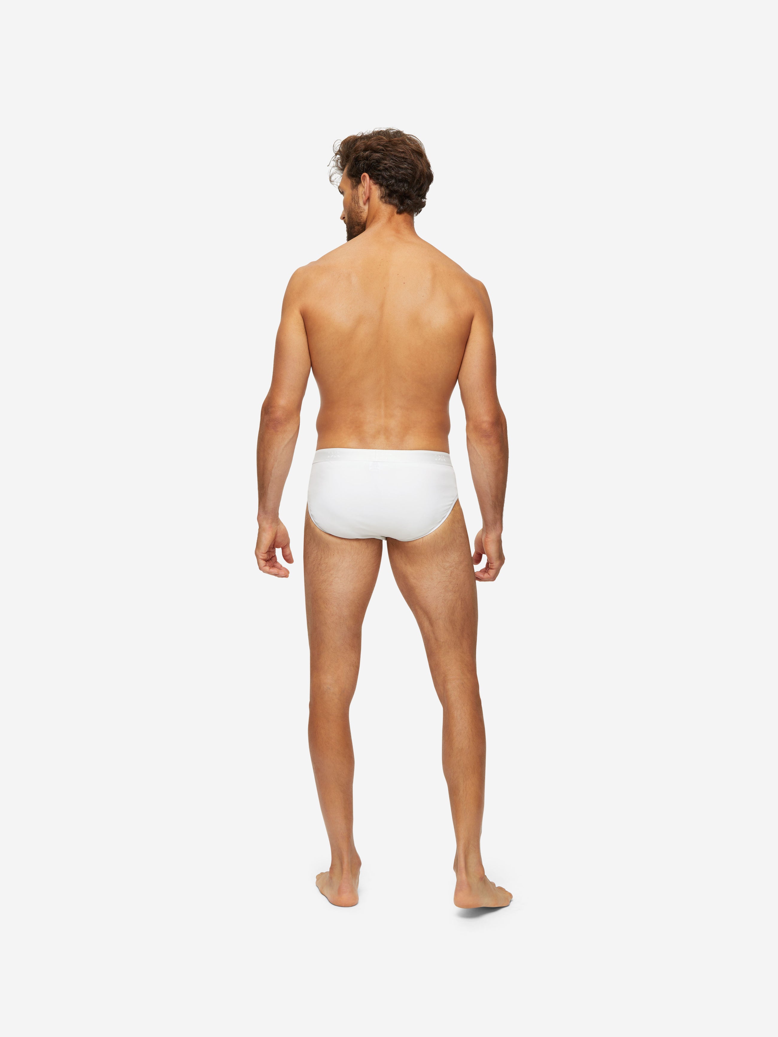 Mens Mid Briefs Jack Pima Cotton White Derek Rose