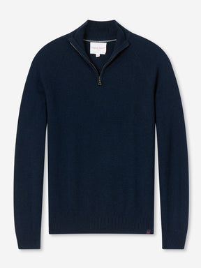 Men's Half-Zip Sweater Finley Cashmere Midnight