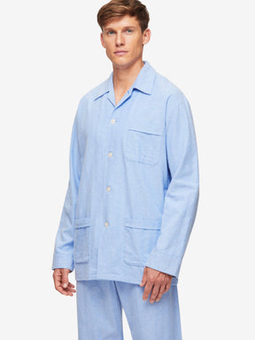 Men's Classic Fit Pyjamas Arran 24 Brushed Cotton Blue