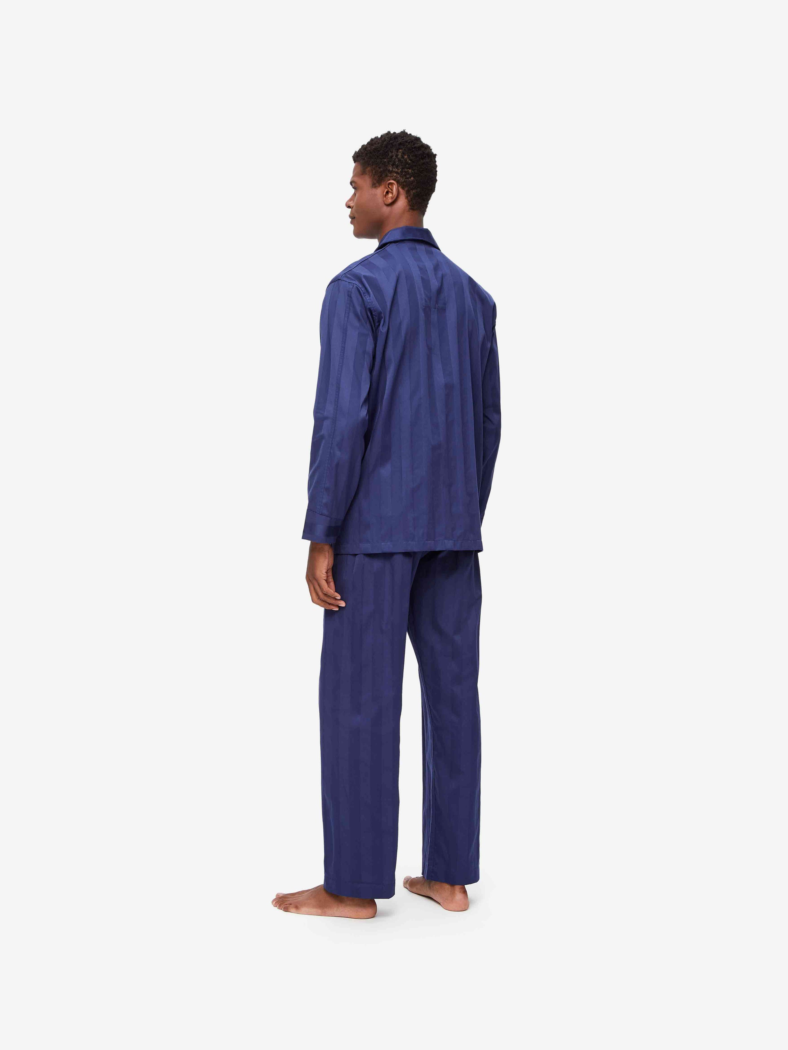 Men's Classic Fit Pyjamas Lingfield Cotton Navy