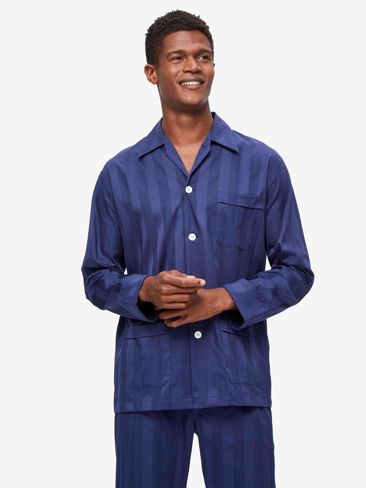 Mens Lingfield Pyjamas Pure Cotton Navy | Derek Rose | Derek Rose